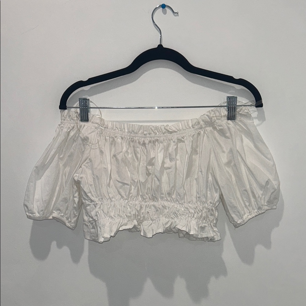 Elegant Cream Off-Shoulder Top